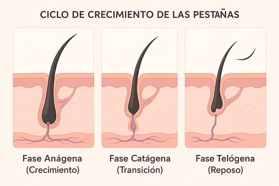 Ciclo de Crecimiento de una Pestaña